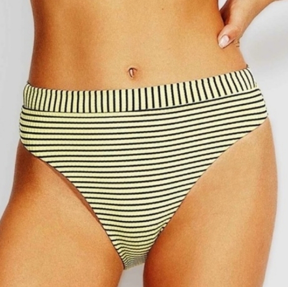 Seafolly NWOT Go Overboard High Rise Striped Bikini Bottoms - Picture 1 of 6